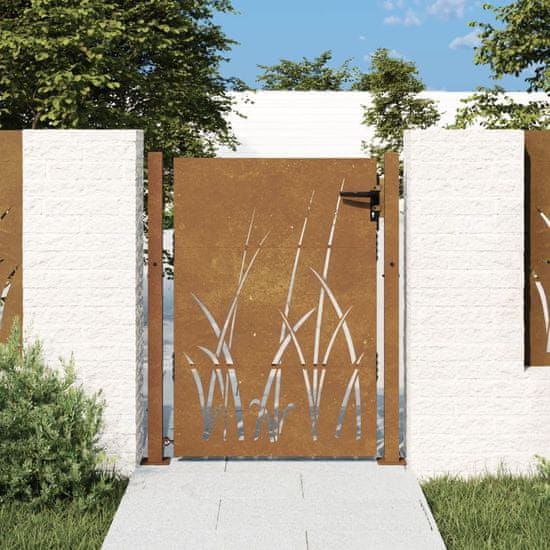 shumee fűmintás corten acél kerti kapu 105 x 130 cm