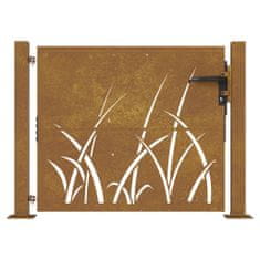 Greatstore fűmintás corten acél kerti kapu 105 x 105 cm