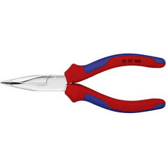 Knipex Fél-kerek csőrű fogó vágóéllel (Rádiófogó) 160 mm, hegyes, lapos pofa, 25 25 160 (25 25 160)