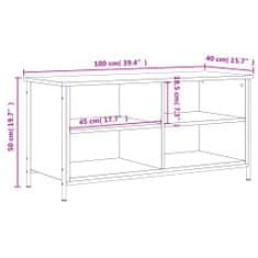 shumee szürke sonoma színű szerelt fa TV-szekrény 100x40x50 cm