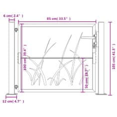 Greatstore antracitszürke fűmintás acél kertkapu 105 x 105 cm