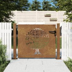 Greatstore famintás corten acél kerti kapu 105 x 80 cm