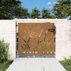 Greatstore fűmintás corten acél kerti kapu 85 x 75 cm