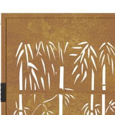 Vidaxl bambuszmintás corten acél kerti kapu 105 x 105 cm 153185