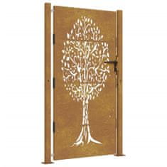 Greatstore rozsdaszínű famintás corten acél kerti kapu 105 x 205 cm