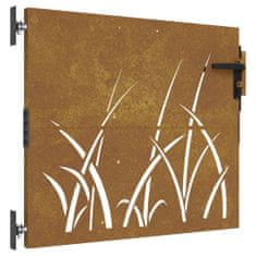 Greatstore fűmintás corten acél kerti kapu 85 x 100 cm