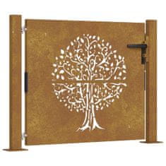 Greatstore rozsdaszínű famintás corten acél kerti kapu 105 x 105 cm