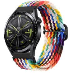 BStrap Elastic Nylon szíj Huawei Watch GT2 42mm, rainbow