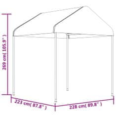 Vidaxl fehér polietilén pavilon tetővel 15,61 x 2,28 x 2,69 m 3155507