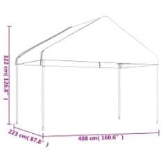 shumee fehér polietilén pavilon tetővel 8,92 x 4,08 x 3,22 m