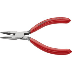 Knipex Fél-kerek csőrű fogó vágóéllel (Rádiófogó) 125 mm, hegyes, lapos pofa, 25 01 125 (25 01 125)