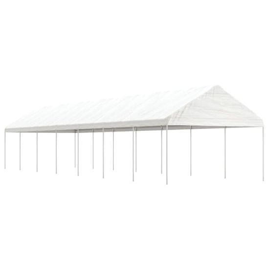 shumee fehér polietilén pavilon tetővel 15,61 x 4,08 x 3,22 m