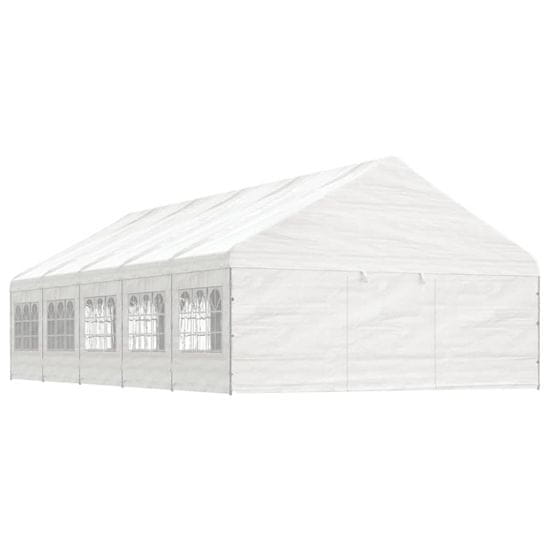 shumee fehér polietilén pavilon tetővel 11,15 x 5,88 x 3,75 m