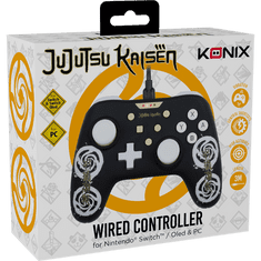 Konix - JUJUTSU KAISEN Nintendo Switch/PC Vezetékes kontroller, Fekete mintás (KX-JUJU-SW-PAD-BLA)