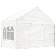 shumee fehér polietilén pavilon tetővel 11,15 x 4,08 x 3,22 m