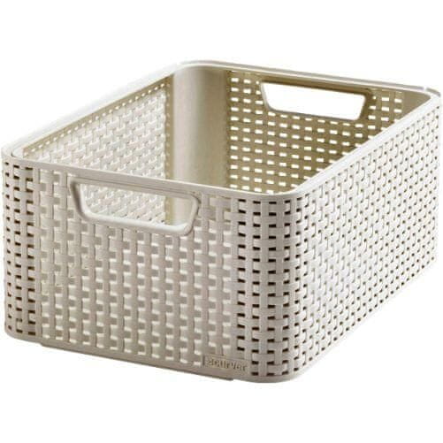 CURVER RATTAN műanyag kosár krém 39x29x17cm (M)