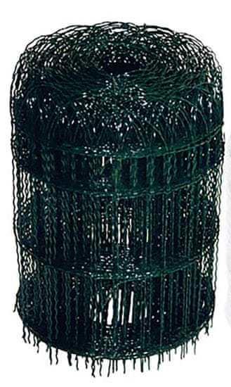 STREFA Díszháló, műanyag bevonatú, 15x8,2cm-es hálószemek, 40cm magas, zöld (25m)
