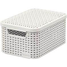 CURVER RATTAN tárolódoboz 29x20x14cm (S) fedéllel, STYLE2, PH CREAM, fedővel