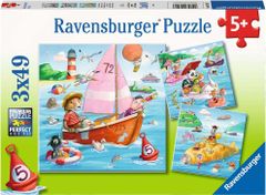 Ravensburger Puzzle Állatok és vizes edények 3x49 db