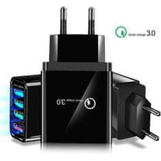 MG BK376 hálózati töltő adapter 4x USB 48W QC, fekete