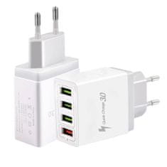 MG BK376 hálózati töltő adapter 4x USB 48W QC, fehér