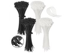 sarcia.eu Poliamid kötegzőszalagok, fekete+fehér kábelkötegzők 100x2,5 mm 400 darab