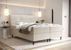 Veneti DORINA boxspring ágy tárolóhellyel - 200x200, bézs