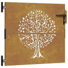 Greatstore rozsdaszínű famintás corten acél kerti kapu 85x75 cm