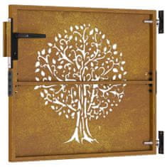 Greatstore rozsdaszínű famintás corten acél kerti kapu 85x75 cm