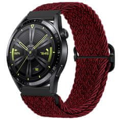 BStrap Braid Nylon szíj Huawei Watch GT2 42mm, red black