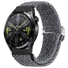 BStrap Braid Nylon szíj Huawei Watch GT2 42mm, gray black