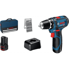 BOSCH GSR 12V-15 akkus fúrócsavarozó 2db 2.0Ah-s akkuval (060186810H) (060186810H)