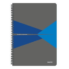 LEITZ spirálfüzet, A4, kockás, 90 lap, "Office", szürke-kék (E44950035) (E44950035)