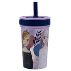 Stor Termo pohár csavaros kupakkal és szilikon szívószállal DISNEY FROZEN, 465ml, 74286