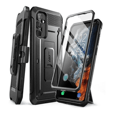 SUPCASE Samsung Galaxy A54 5G SM-A546B, Műanyag hátlap védőtok + képernyővédő, közepesen ütésálló, telefontartó gyűrű, kitámasztóval, övre fűzhető, Unicorn Beetle Pro, fekete (RS139418)