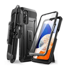 SUPCASE Samsung Galaxy A14 4G / A14 5G SM-A145F / A146B, Műanyag hátlap védőtok + képernyővédő, közepesen ütésálló, telefontartó gyűrű, kitámasztóval, övre fűzhető, Unicorn Beetle Pro, fekete (RS139417)