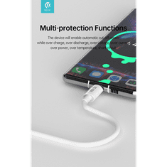 Devia USB Type-C - USB Type-C adat- és töltőkábel 1,5 m-es vezetékkel - Smart Series 100W C To C PD Cable - 100W - fehér (ST379536)