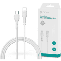 Devia USB Type-C - USB Type-C adat- és töltőkábel 1 m-es vezetékkel - Kintone Series Type-C To Type-C Cable - 60W - white (ST379543)