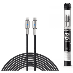 Devia USB Type-C - Lightning adat- és töltőkábel 1 m-es vezetékkel - Tube Mars Series PD Cable With Lightning - 5V/3A - black (ST378096)