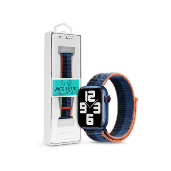 Devia Apple Watch szövet sport szíj - Nylon Braided Adjustable two-tone Watch Loop - 38/40/41 mm - pinch feather (ST364662)