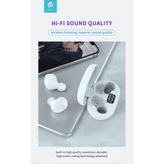 Devia TWS Bluetooth sztereó headset v5.0 + töltőtok - Joy A6 Series True Wireless Earphones with Charging Case - fehér (ST351020)