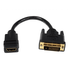 Startech StarTech.com 8in HDMI to DVI-D Video Cable Adapter - HDMI Female to DVI Male - HDMI to DVI Dongle Adapter Cable (HDDVIFM8IN) - video adapter - HDMI / DVI - 20.32 cm (HDDVIFM8IN)