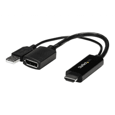 Startech StarTech.com 4K 30Hz HDMI to DisplayPort Video Adapter w/ USB Power - 6 in - HDMI 1.4 (Male) to DP 1.2 (Female) Active Monitor Converter (HD2DP) - video converter - black (HD2DP)