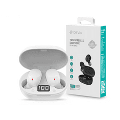 Devia TWS Bluetooth sztereó headset v5.0 + töltőtok - Joy A6 Series True Wireless Earphones with Charging Case - fehér (ST351020)