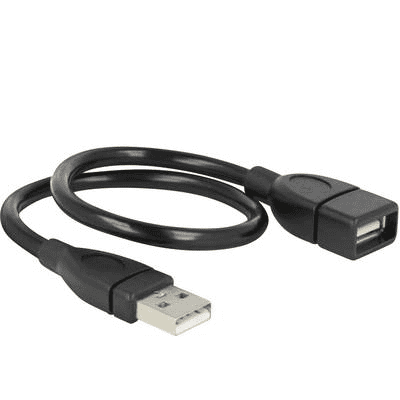 DELOCK USB 2.0 Csatlakozókábel [1x USB 2.0 dugó, A típus - 1x USB 2.0 alj, A típus] 0.35 m Fekete Hajlékony hattyúnyak kábel (83498)