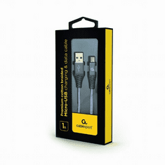 Gembird USB micro-B - USB Type-A szövet borítású adat- és töltőkábel 1m szürke (CC-USB2B-AMmBM-1M-WB2) (CC-USB2B-AMmBM-1M-WB2)