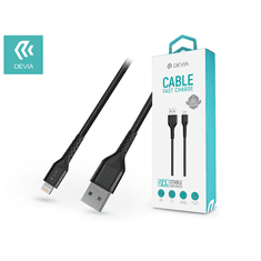 Devia USB - Lightning adat- és töltőkábel 2 m-es vezetékkel - Gracious Series Lightning Cable Fast Charge - 5V/2.1A - black (ST348693)