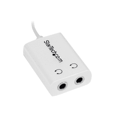 Startech StarTech.com White Slim Mini Jack Headphone Splitter Cable Adapter - 3.5mm Audio Mini Stereo Y Splitter - 3.5mm Male to 2x 3.5mm Female (MUY1MFFADPW) - headphones splitter - 15.23 cm (MUY1MFFADPW)