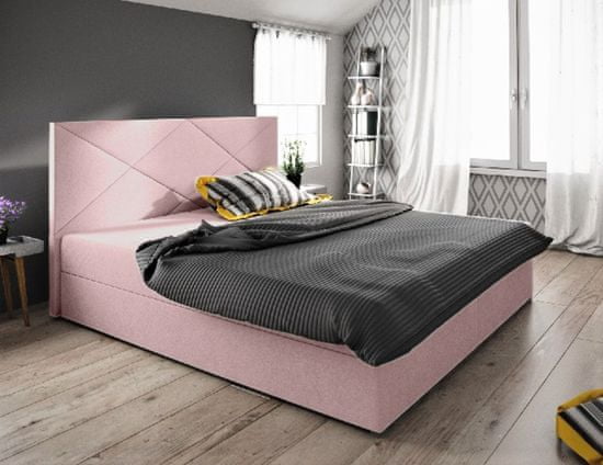 Veneti STIG COMFORT 4 franciaágy tárolóval - 160x200, rózsaszín