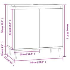 Greatstore fekete műfa mosdószekrény 58x33x60 cm